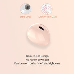 eleror Mini Wireless Bluetooth Earbuds Invisible Earpiece Small Ear Buds Semi in-Ear Headphone for Work, Walk, Handsfree, Sleep On Side