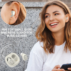 eleror Mini Bluetooth Headphones T1, Wireless Bluetooth Earbuds for Small Ears Canal Women Men